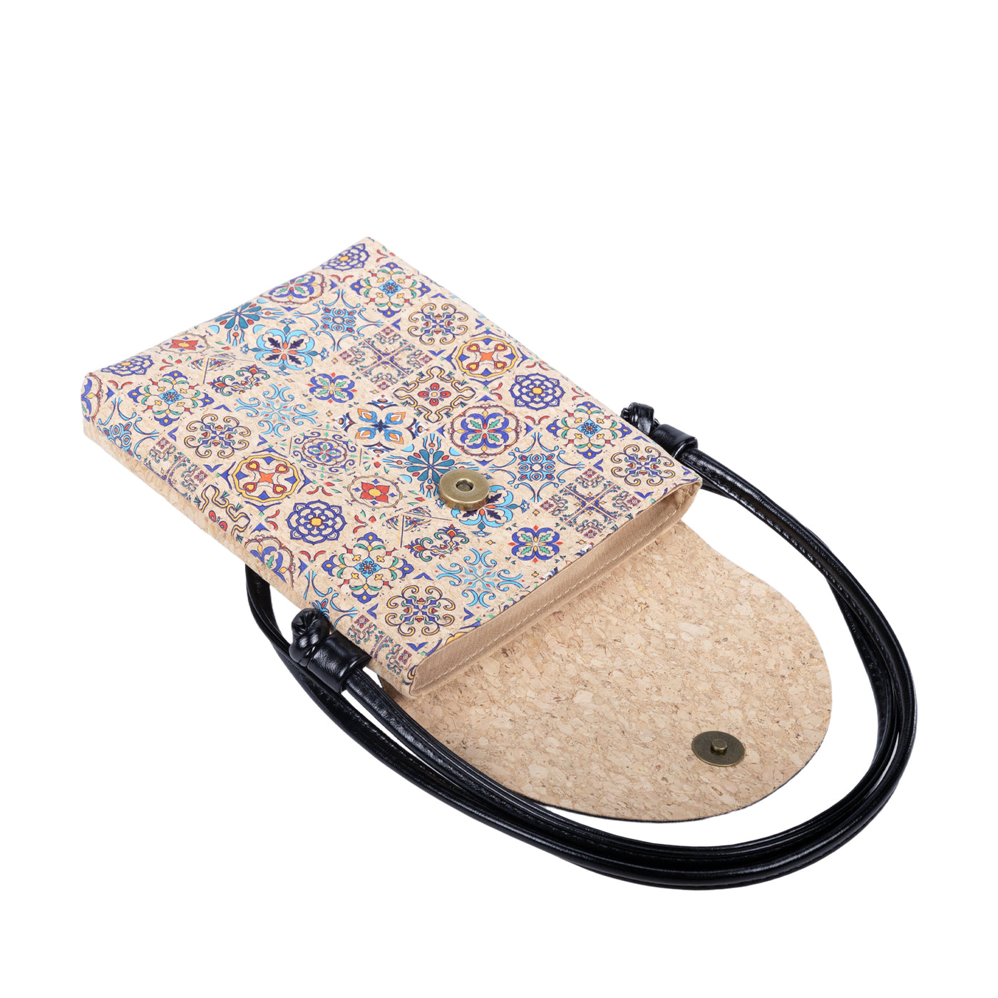 Mini sac bandoulière pour téléphone en liège à motif mosaïque