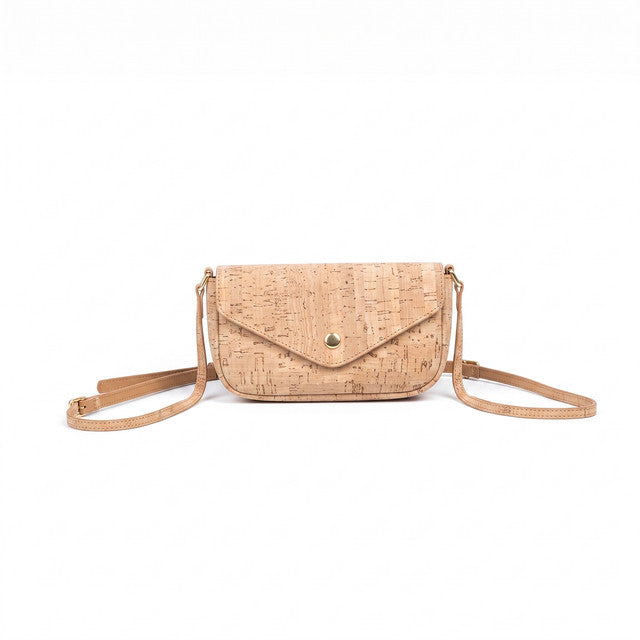Sac bandoulière en liège naturel – Rabat style enveloppe, bandoulière réglable
