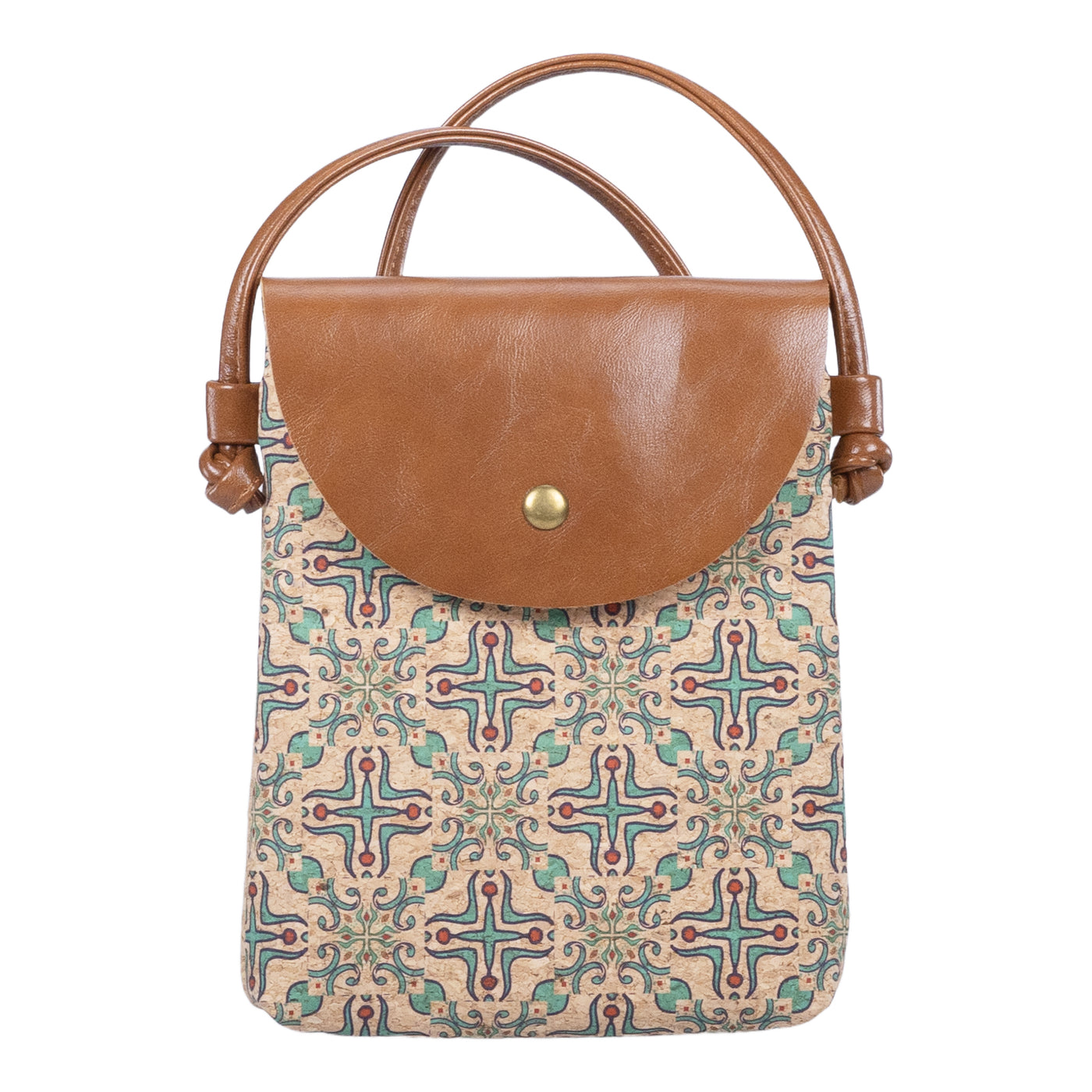 Mini sac bandoulière pour téléphone en liège à motif mosaïque