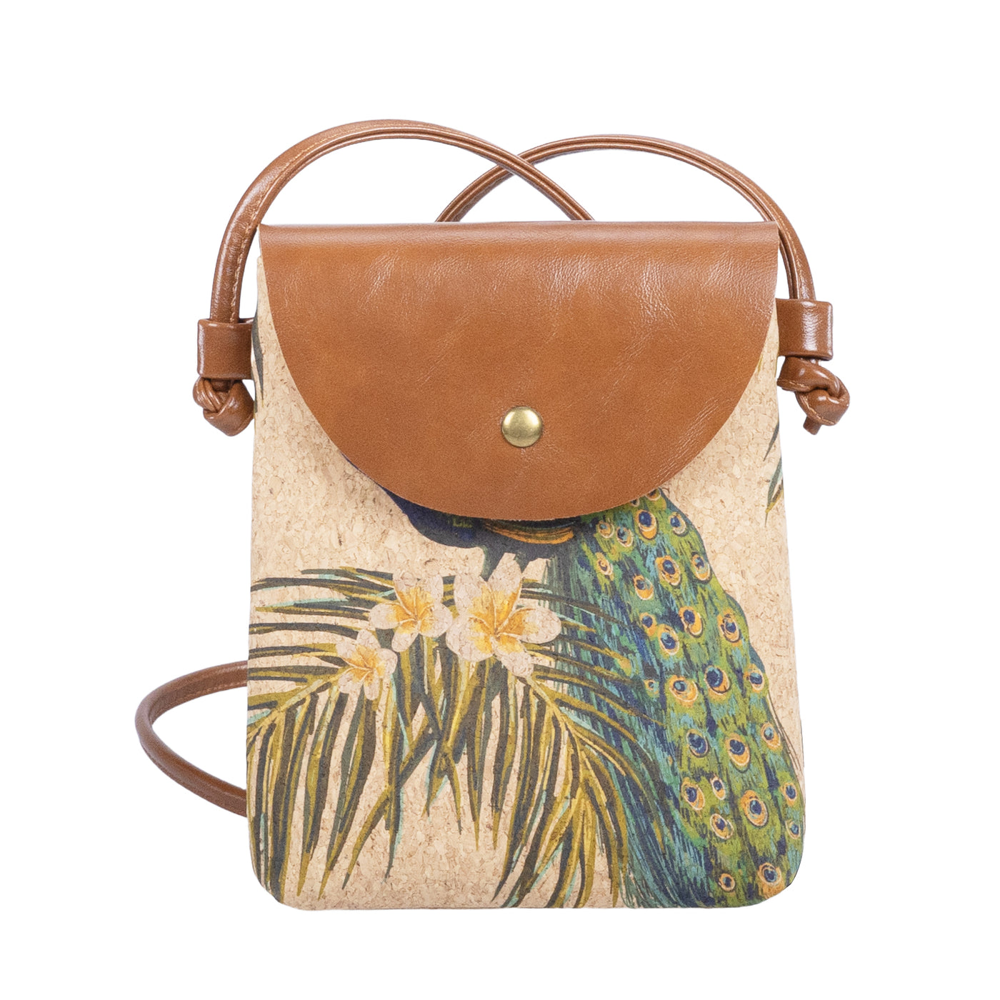 Mini sac bandoulière pour téléphone en liège à motif mosaïque