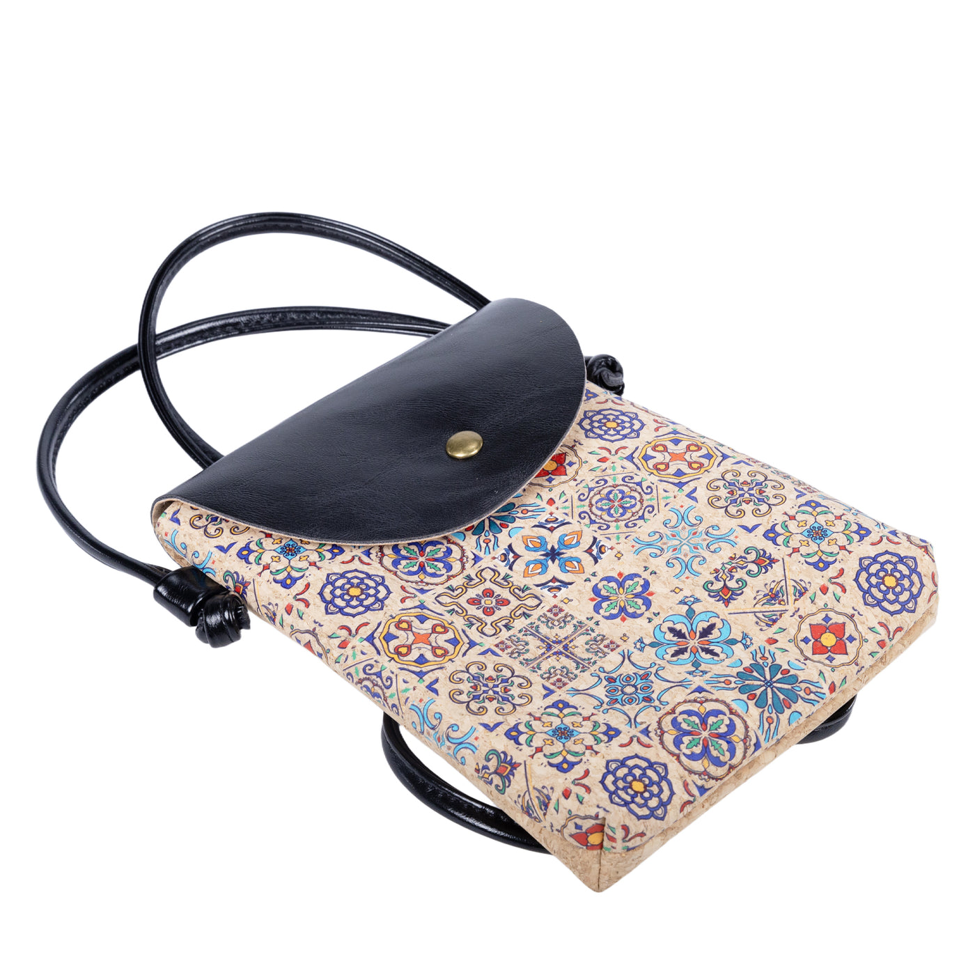 Mini sac bandoulière pour téléphone en liège à motif mosaïque