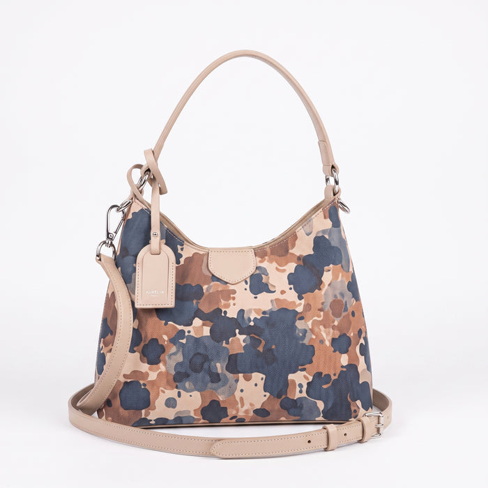 Sac Hobo 2-en-1 Imprimé Camaïeu – Porté Épaule ou Bandoulière, Aurélia Paris