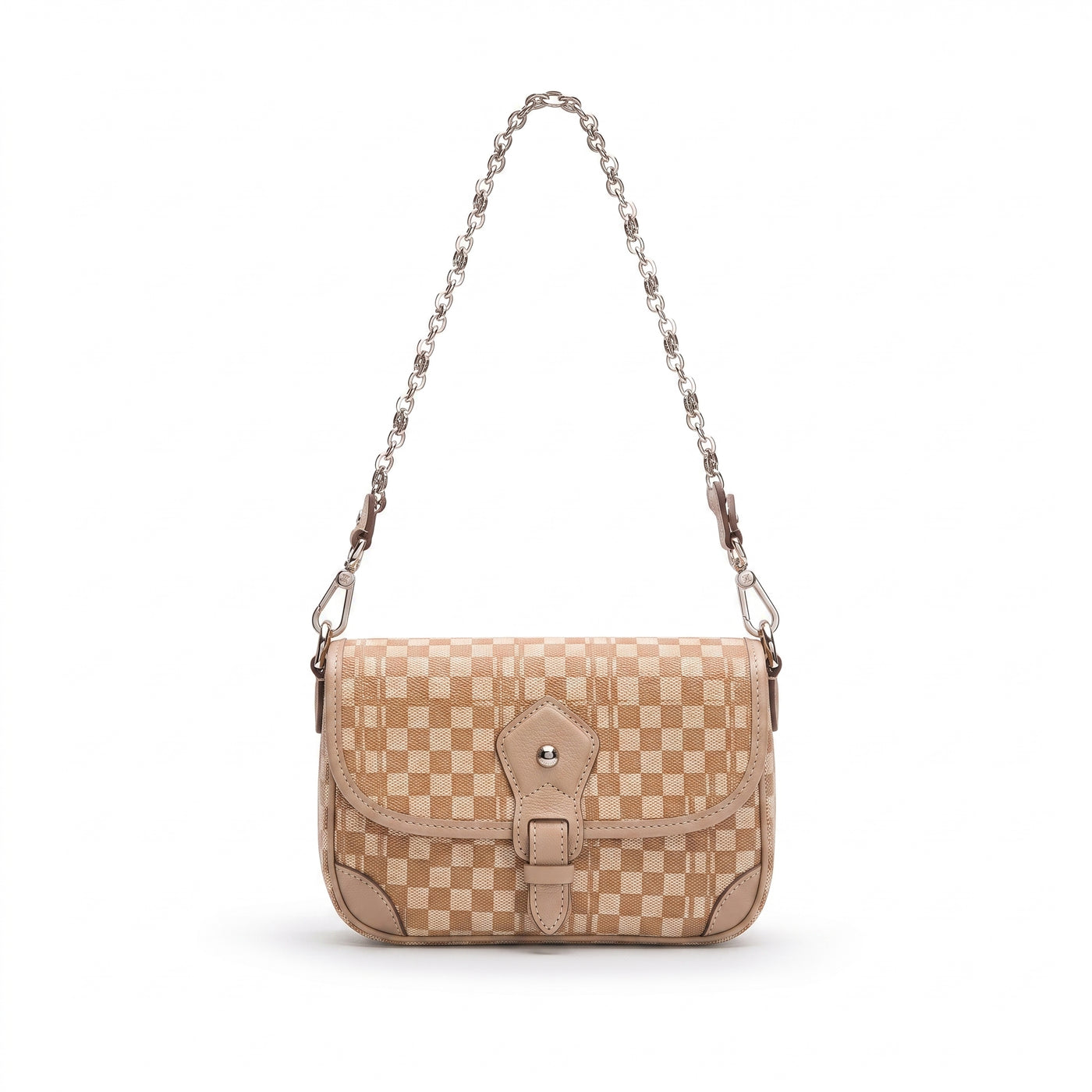 Une touche d'élégance au quotidien – Sac à rabat à motif damier avec chaîne