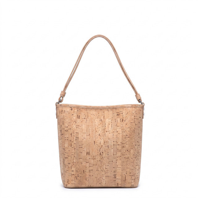 Sac à main en liège avec poignée supérieure – Sac seau minimaliste au grain naturel