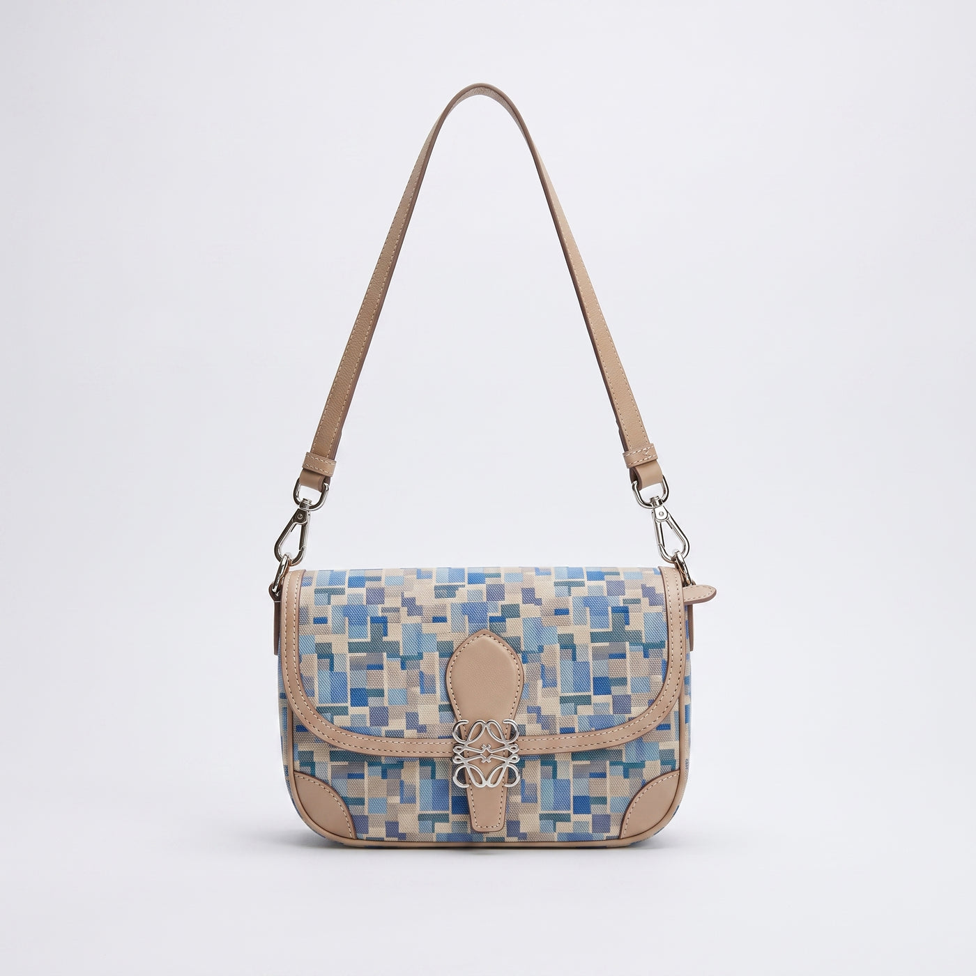 The Woven Blues – Sac porté épaule à rabat, finitions argentées