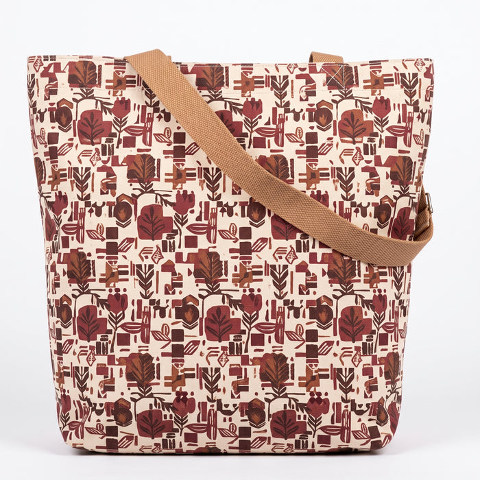 Le sac cabas « Folk Garden » – Sac en toile à motif botanique