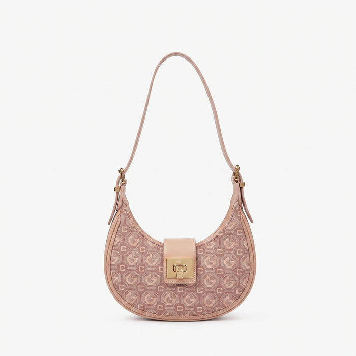 Une touche d'élégance au quotidien – Sac hobo arrondi, motif monogramme