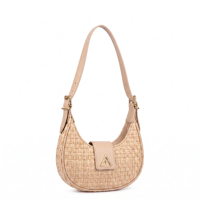 Le sac hobo tressé en forme de croissant – Effet paille