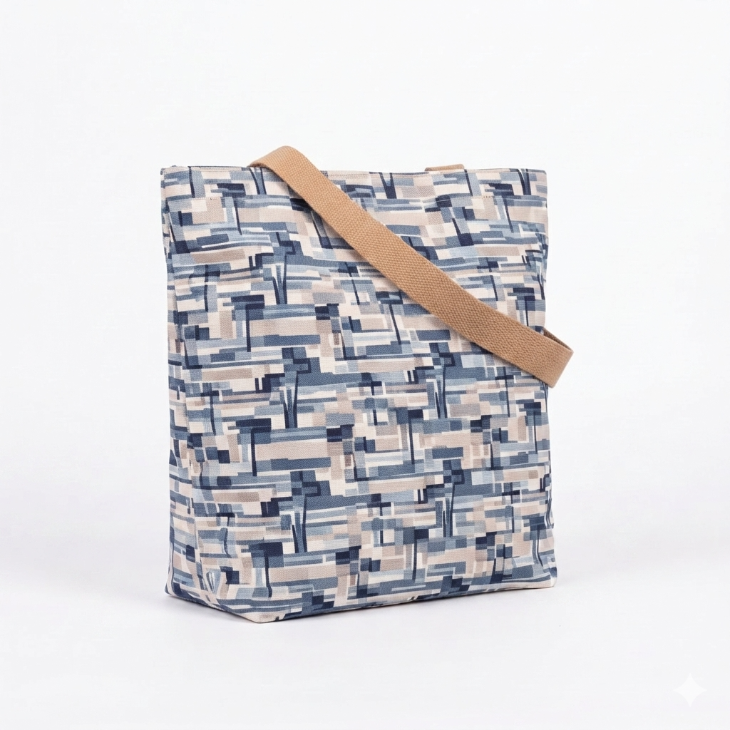 Sac cabas à motif géométrique avec anse camel | Sac de shopping pour le quotidien