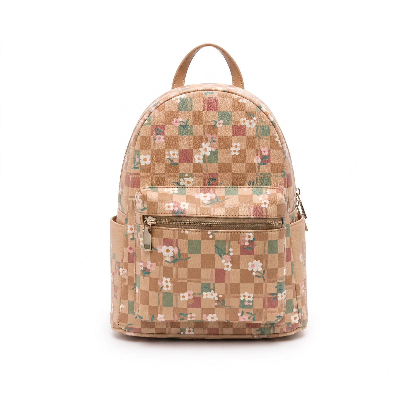Sac à dos Fleurs de cerisier – Mini-sac à motif damier floral pastel