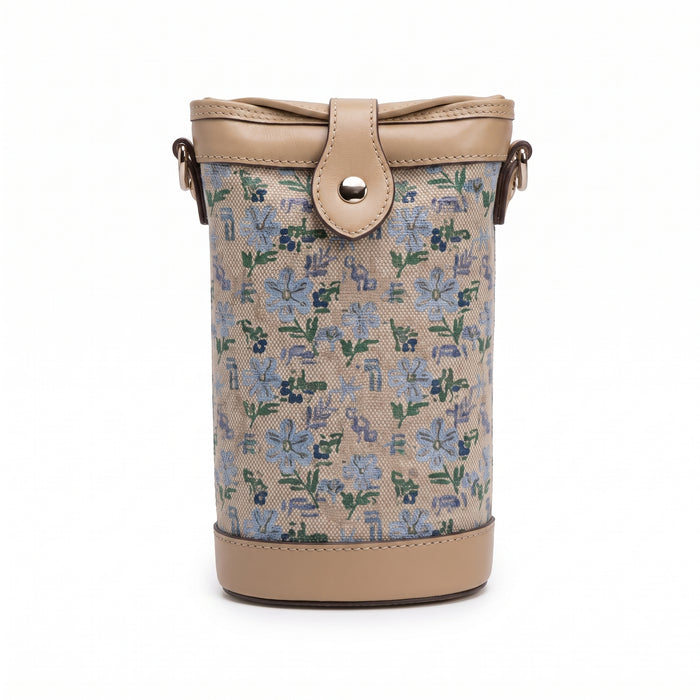 Mini-sac à motif floral délicat – Sac bandoulière compact pour téléphone avec finitions en cuir